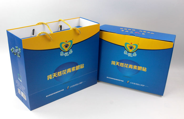 哪里可以做禮盒包裝？護(hù)眼神器亮視嘉護(hù)眼貼禮盒包裝+手提袋套裝出自長(zhǎng)沙印刷廠